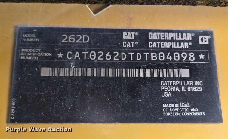 image for item EM7072 2015 Caterpillar 262D skid steer loader
