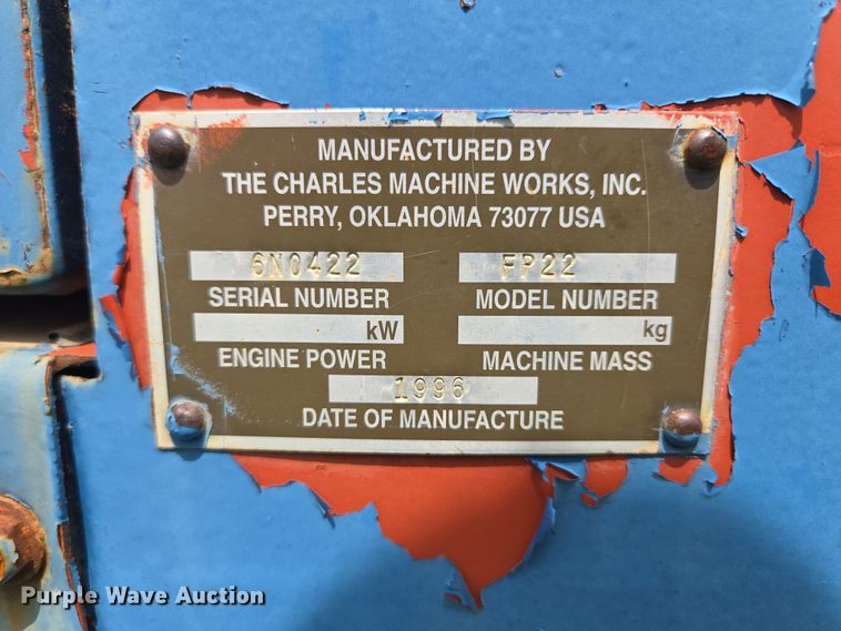 image for item EM7163 1996 Charles Machine Works Inc. FP22 vertical drill rig 