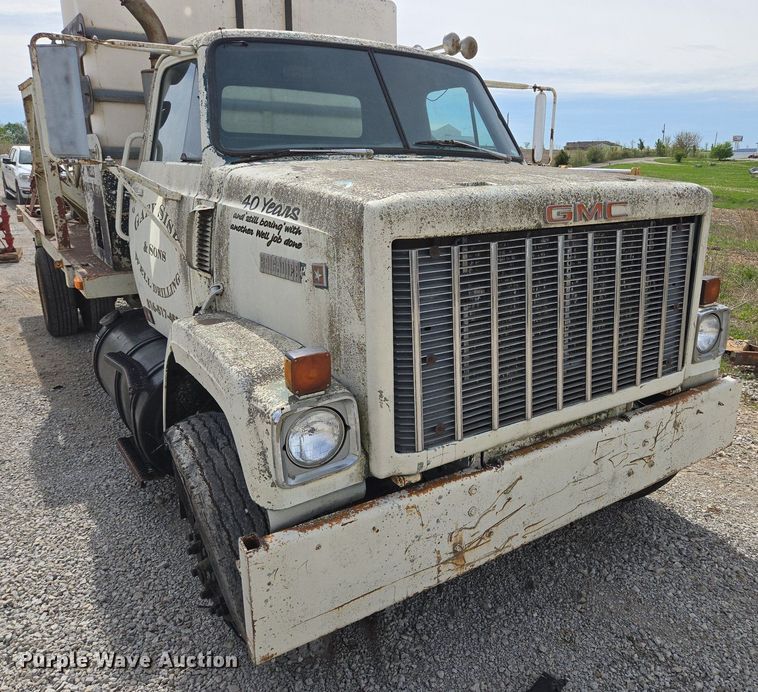 image for item EM7164 1981 GMC Brigadier flatbed truck with mud mixing system