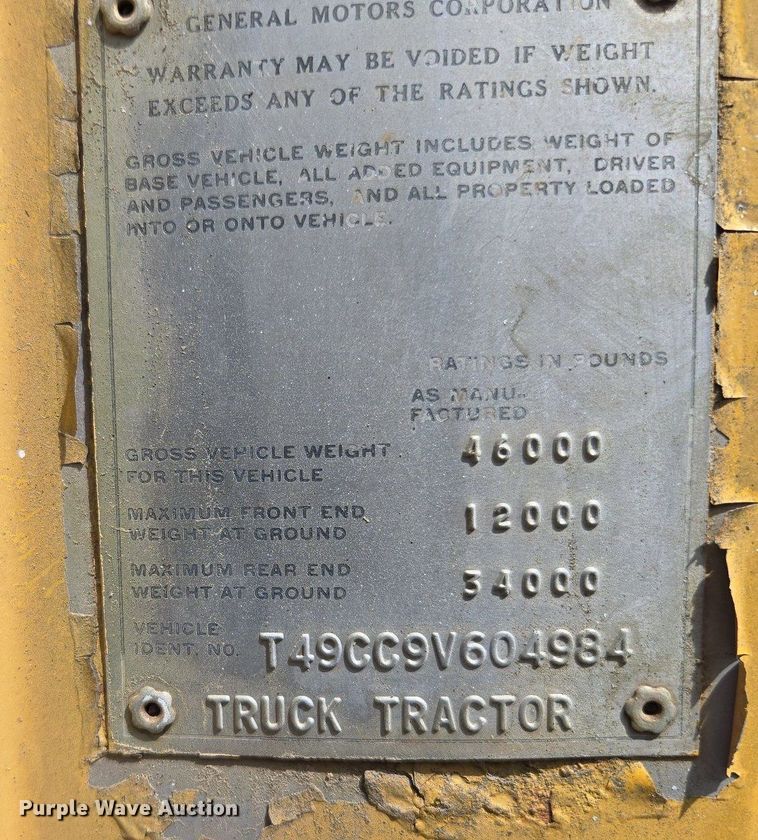 image for item EM7165 1979 GMC Brigadier semi truck