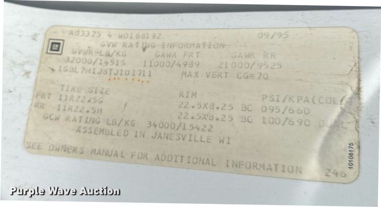 image for item EN3018 1996 Chevrolet  Kodiak  rollback truck