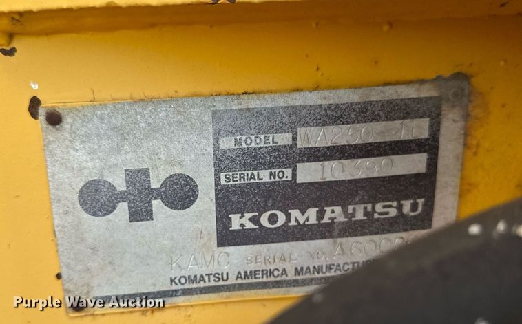 image for item EN3031 1991 Komatsu WA250-1L wheel loader
