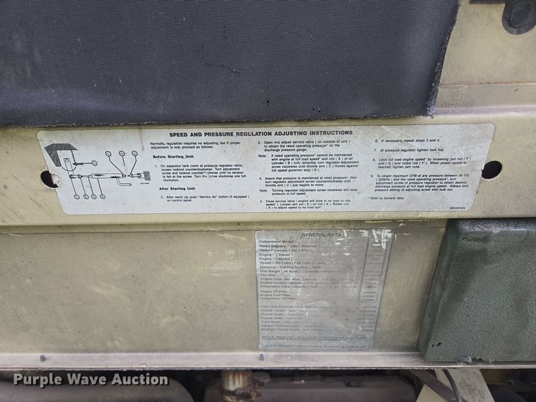 image for item EN3584 Ingersoll-Rand P185WJD air compressor