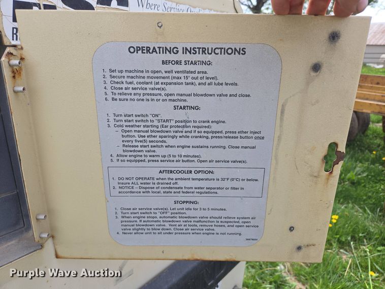 image for item EN3584 Ingersoll-Rand P185WJD air compressor