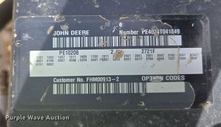 image for item EN3645 John Deere 4024TF270C engine
