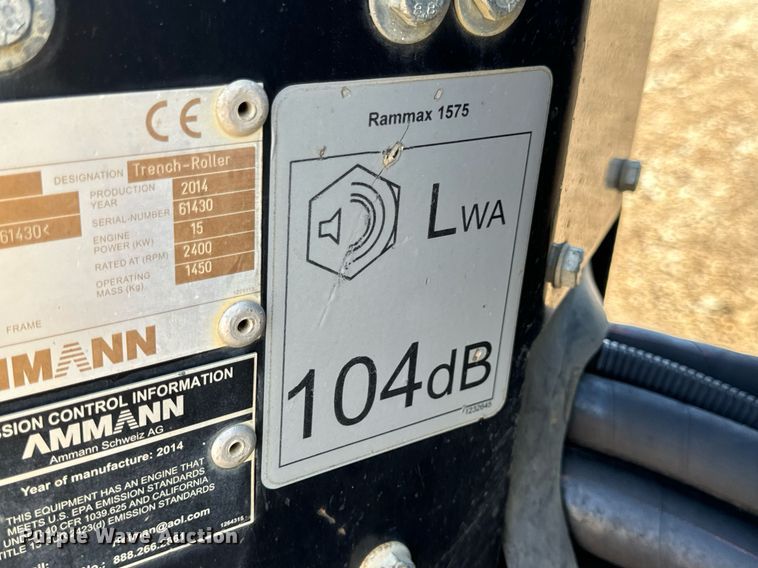 image for item EN4517 2014 Rammax RX1575 trench compactor