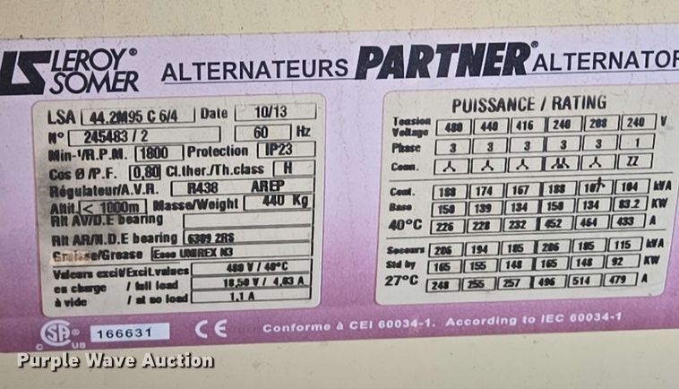 image for item EN8966 Central Power Systems generator