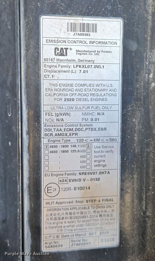 image for item EO0769 2021 Caterpillar  938M wheel loader