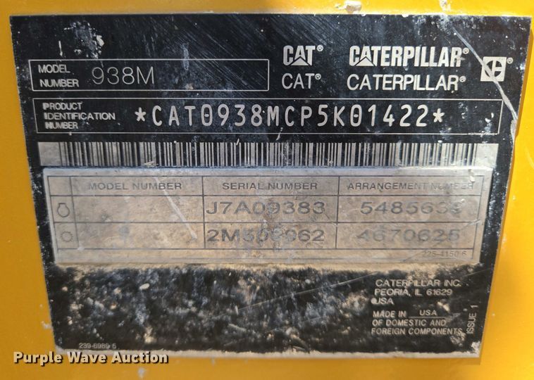 image for item EO0769 2021 Caterpillar  938M wheel loader