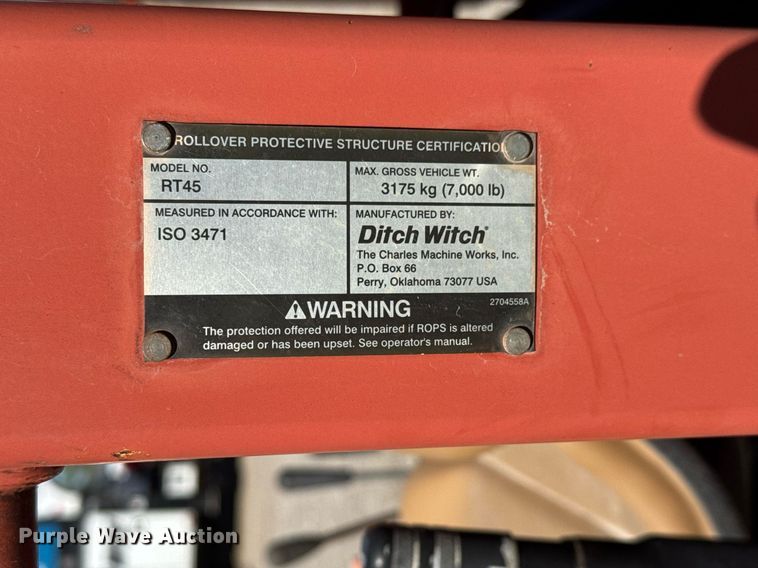 image for item EQ1371 2010 Ditch Witch RT45 trencher