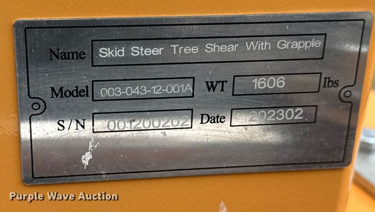 image for item EQ1414 2023 Great Bear 003-043-12-001A skid steer tree shear