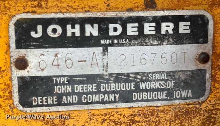 image for item EQ1424 1969 John Deere 646A wheel loader