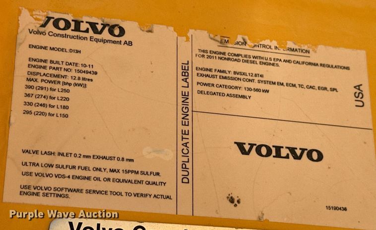 image for item EQ4649 2012 Volvo L220G wheel loader