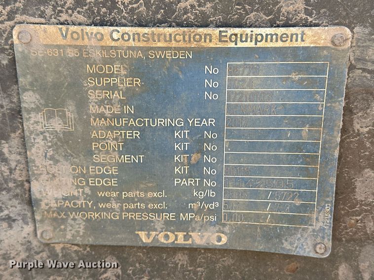 image for item EQ4650 2017 Volvo L180H wheel loader