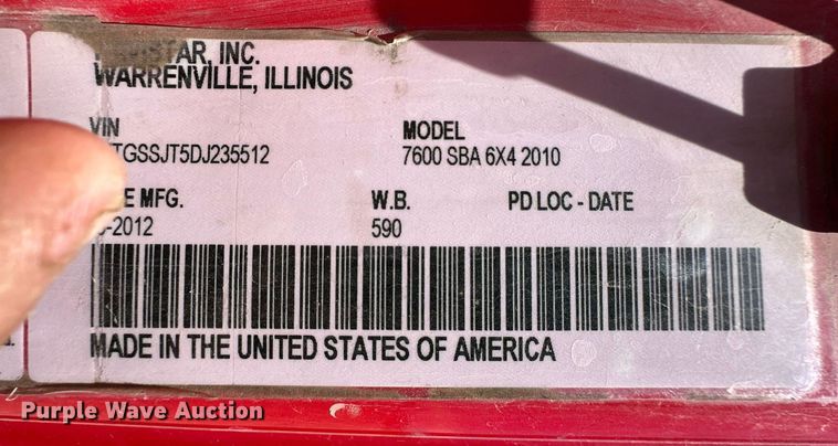 image for item EQ4652 2013 International WorkStar 7600 dump truck