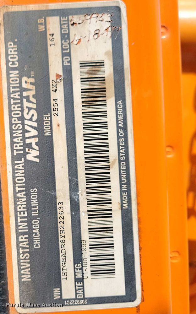 image for item NV9772 2000 International 2554 dump truck