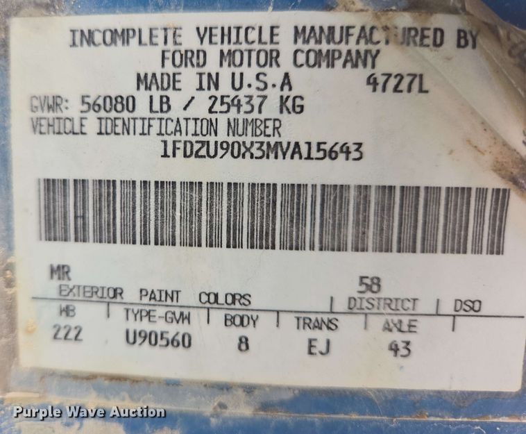 image for item NV9835 1991 Ford L9000 dump truck