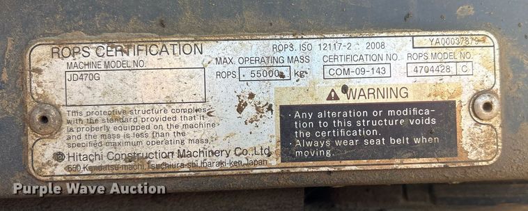 image for item OB9648 2016 John Deere 470G LC excavator