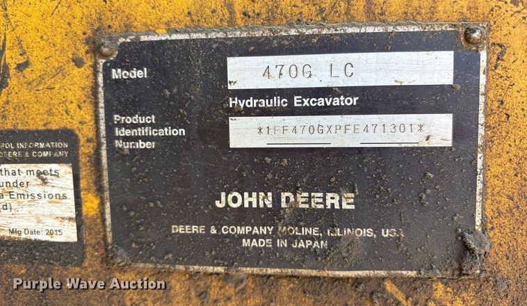 image for item OB9648 2016 John Deere 470G LC excavator