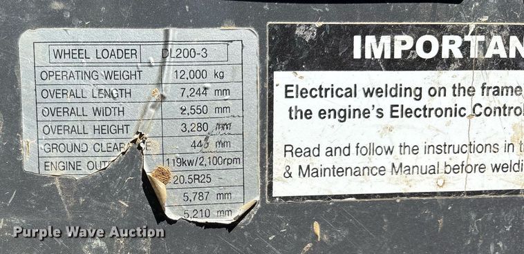 image for item OB9651 Doosan DL200-3 wheel loader