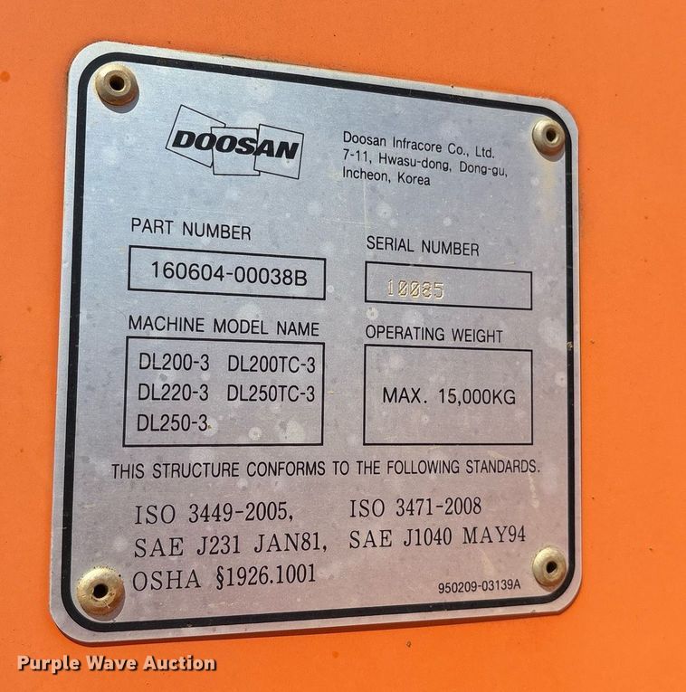 image for item OB9651 Doosan DL200-3 wheel loader