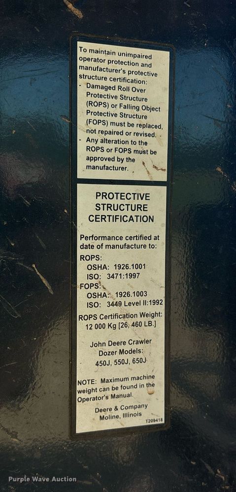 image for item OB9674 2006 John Deere 650J LGP dozer