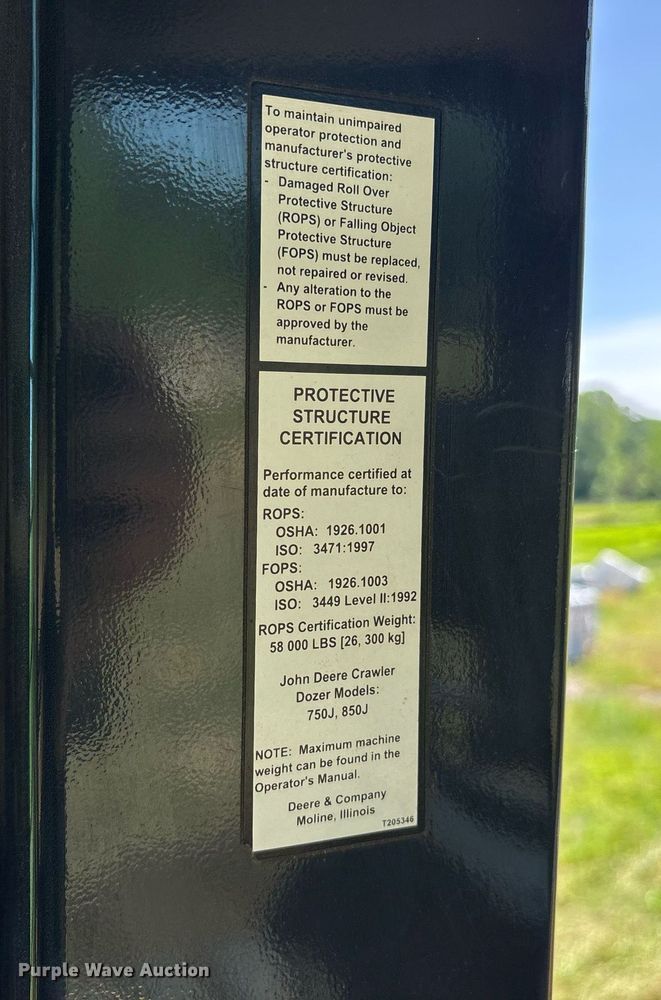image for item OB9675 2006 John Deere 850J LGP dozer