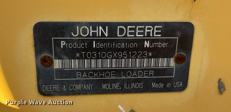image for item OB9676 2005 John Deere 310G backhoe