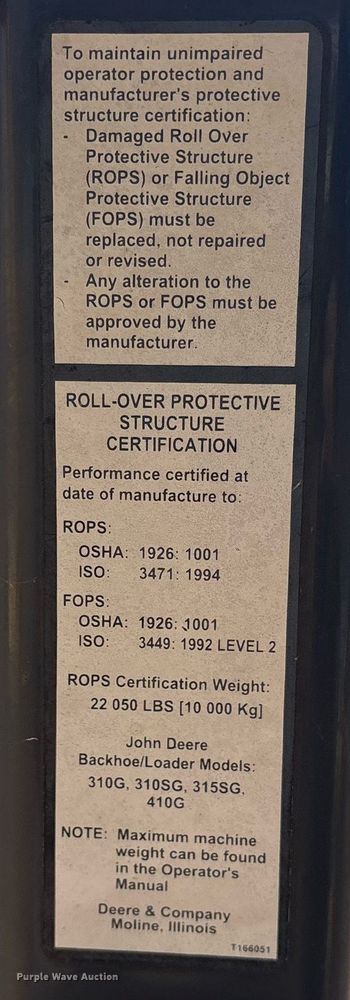 image for item OB9677 2005 John Deere  310G backhoe