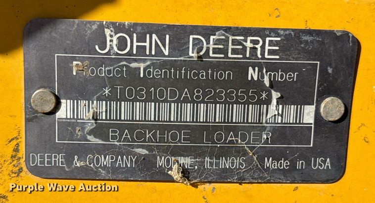 image for item DO0893 1996 John Deere 310D backhoe