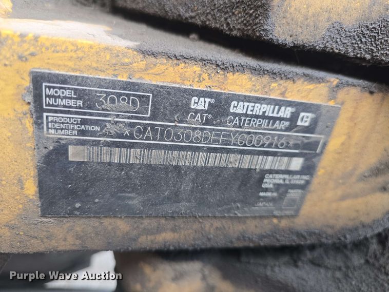 image for item DQ5327 2010 Caterpillar 308D CR SB mini excavator