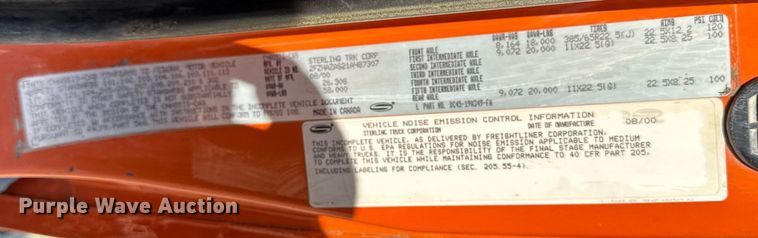 image for item DT0732 2001 Sterling LT9500 dump truck