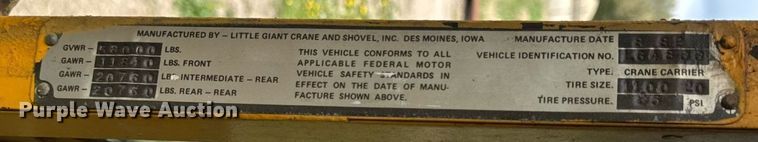 image for item DT0737 1982 Little Giant 48 crane