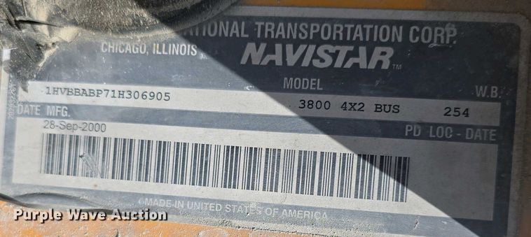 image for item DT6790 2003 Blue Bird 3800 school bus