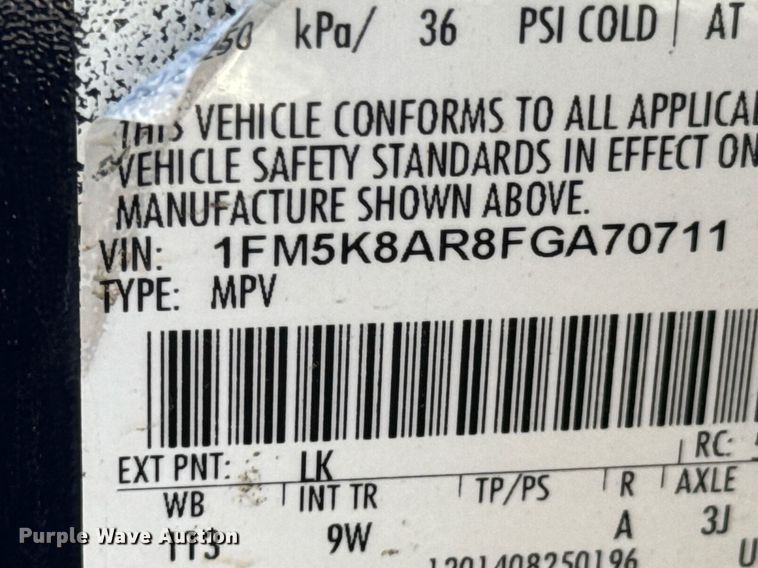 image for item DU9734 2015 Ford Explorer Police Interceptor SUV