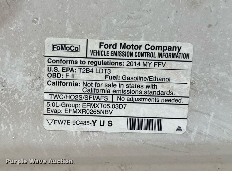 image for item DV1937 2014 Ford F150 XL SuperCab pickup truck