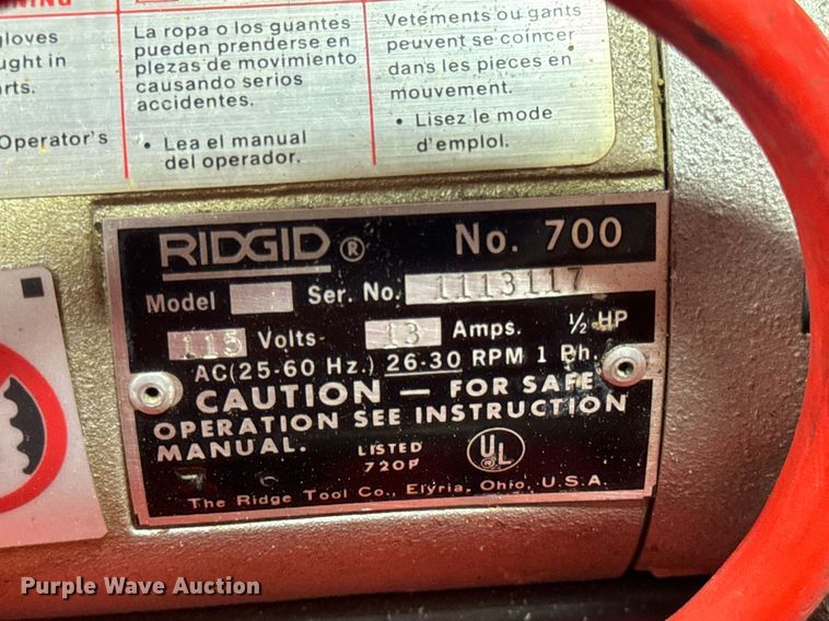 image for item DV1946 Ridgid pipe threader