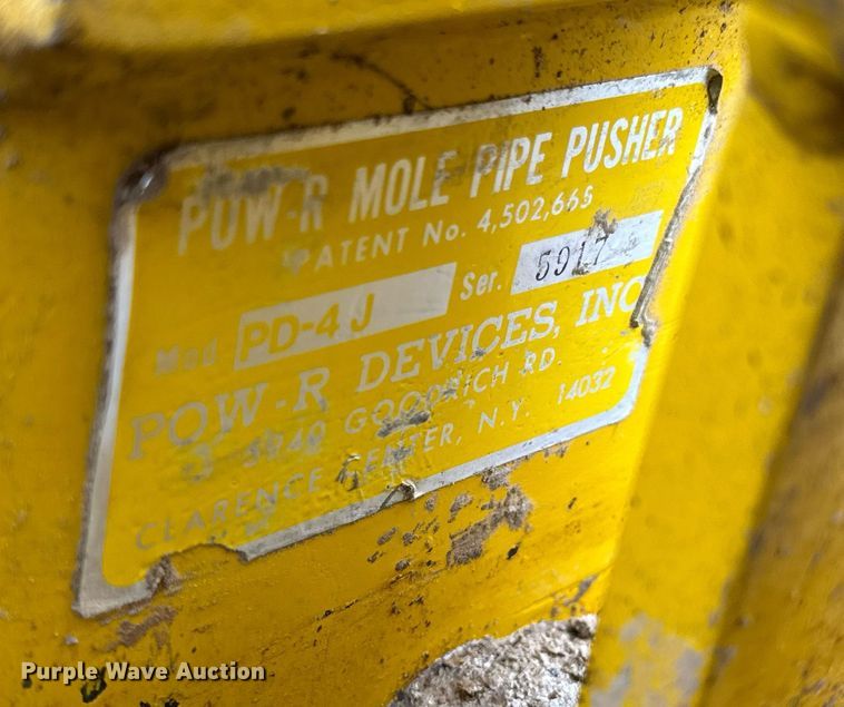 image for item DV1956 Powr Mole PD-4J pipe pusher