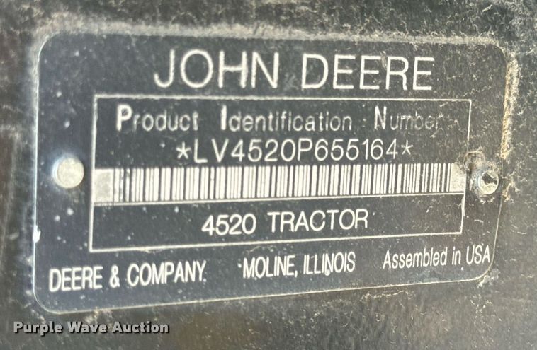 image for item DV1967 2009 John Deere 4520 MFWD tractor