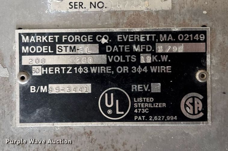 image for item DV2506 1990 Market Forge STM-EL autoclave