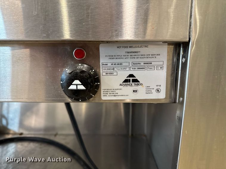 image for item DV2512 2021 Advance tabco HF-4E-240-BS food warmer 