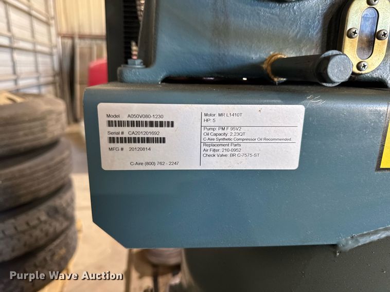 image for item DV2565 C-Aire A050V080-1230 air compressor