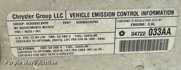 image for item DY2474 2013 Dodge Charger Police 