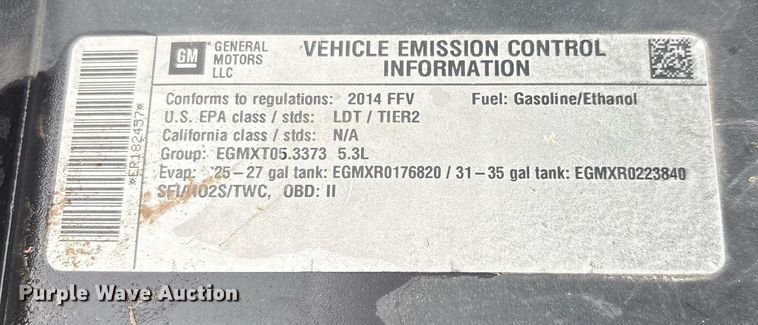 image for item DY2476 2014 Chevrolet Tahoe Police SUV