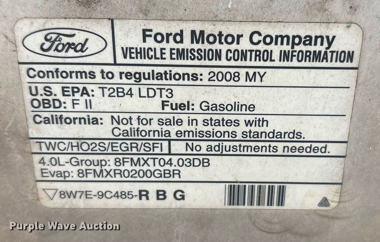 image for item DY2480 2008 Ford Explorer SUV