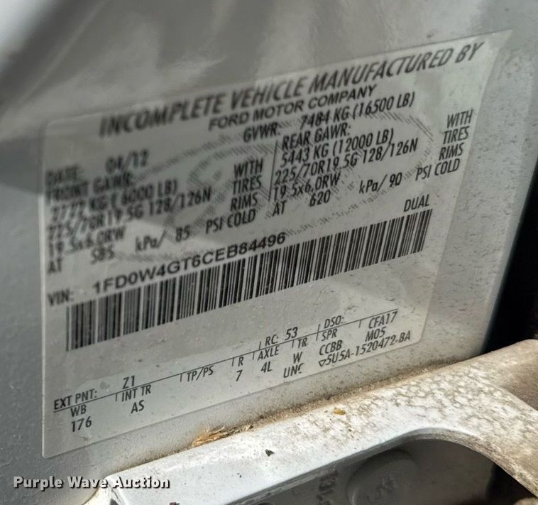 image for item DZ4013 2012 Ford F450 Super Duty Crew Cab dump flatbed truck