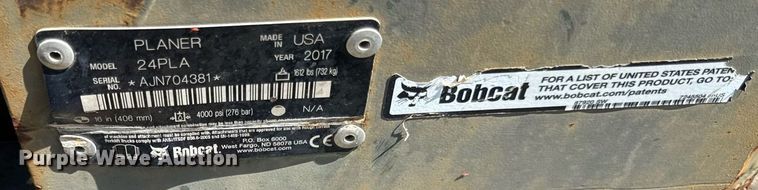 image for item DZ4014 2017 Bobcat 24 PLA skid steer cold planer