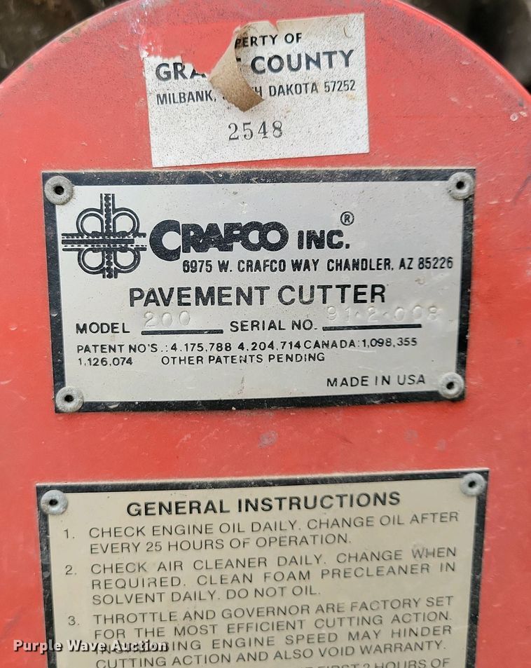 image for item EA2422 1991 Crafco 200 crack router