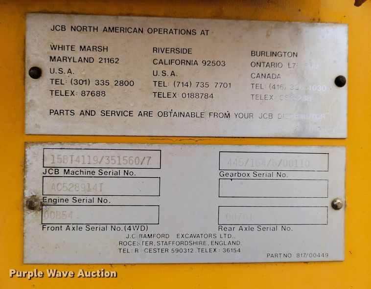 image for item EA2425 1990 JCB 1550 B backhoe