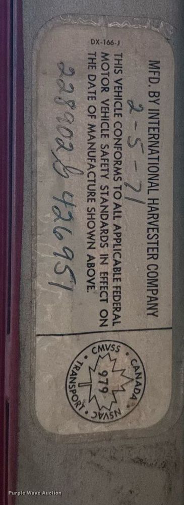 image for item EG6390 1971 International C0 8190 pumper fire truck